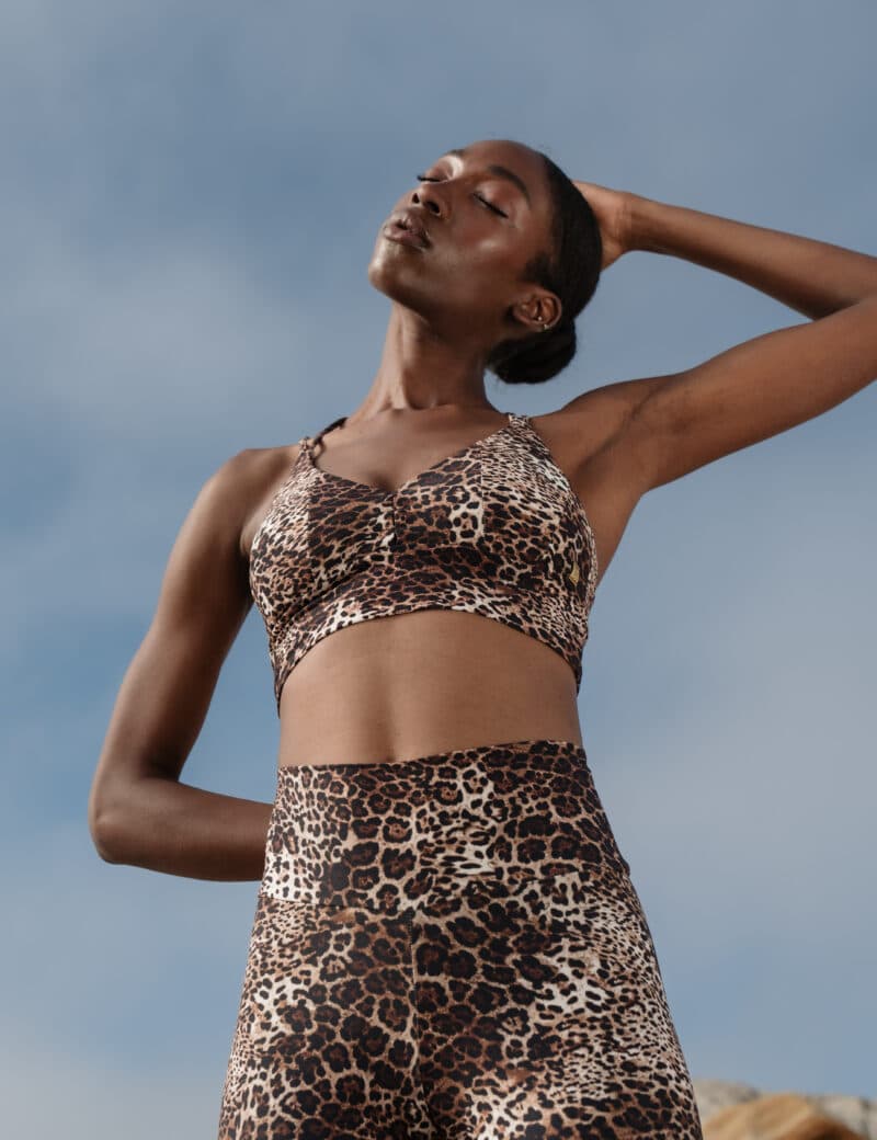 Top Ambar dark leopard animal print