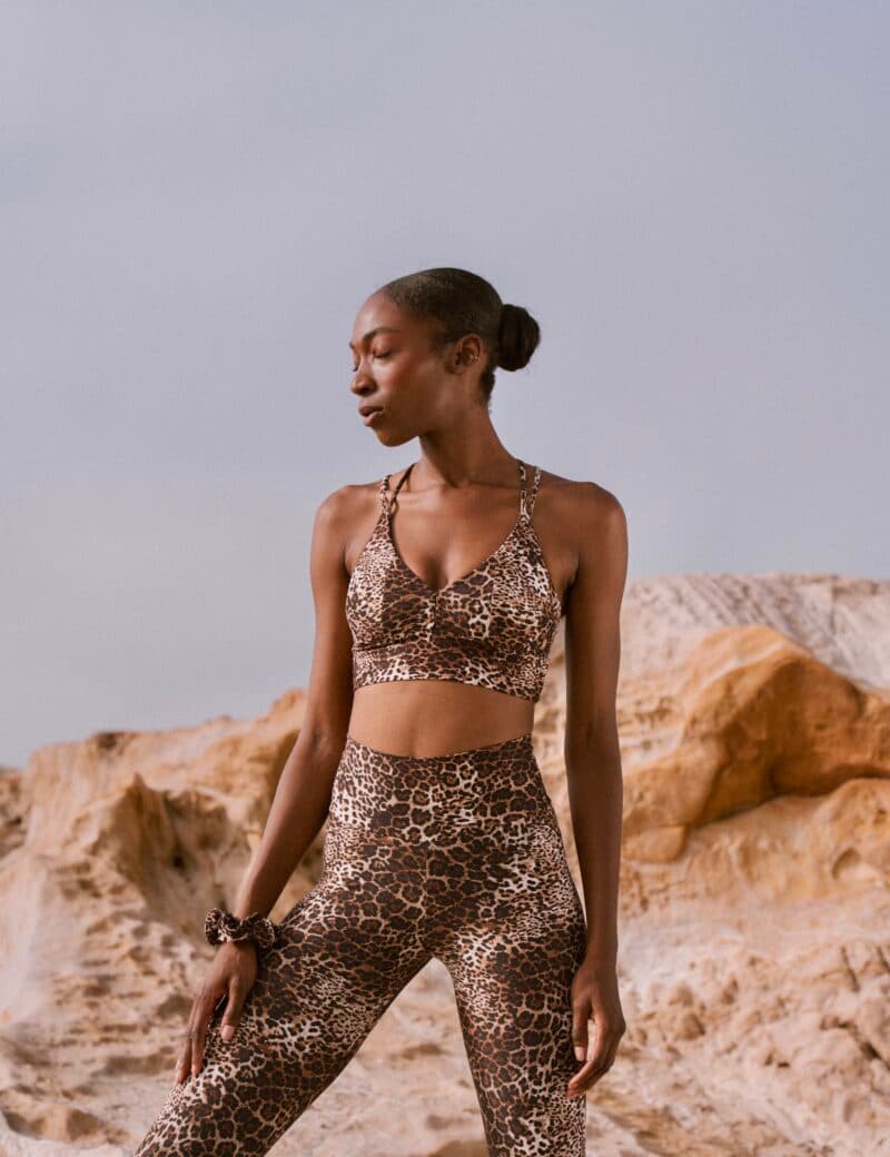 Top Ambar dark leopard animal print