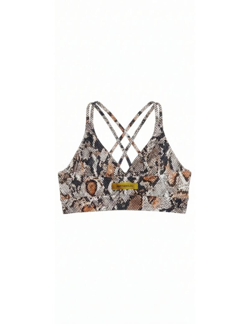 Top Ambar White snake print