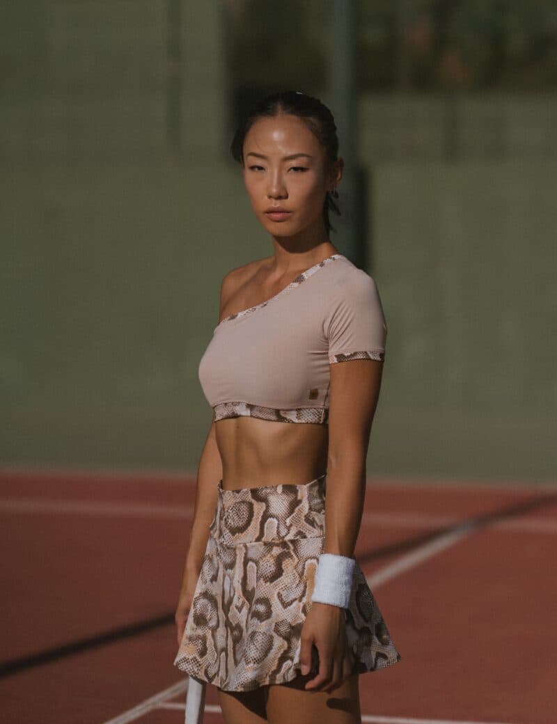 Crop top beige snake